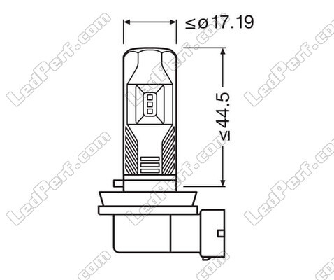 Afmetingen van Osram LEDriving HL Easy H11 LED-lampen voor mistlampen