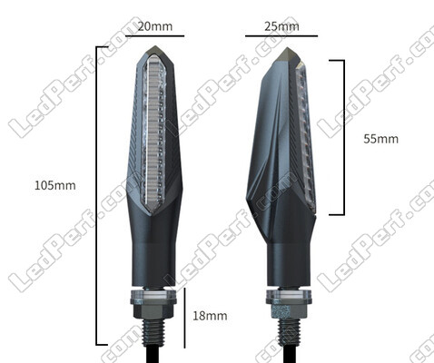 Afmetingen van dynamische LED-knipperlichten met Dagrijverlichting voor Derbi GPR 125 (2004 - 2009)